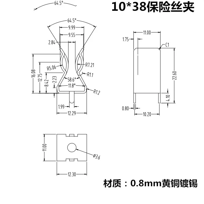 10 * 38 brass safety pipe clamp