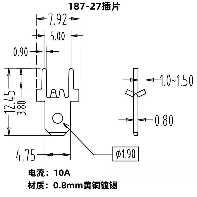 187-27 anti reverse insertion piece